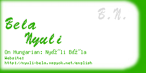 bela nyuli business card